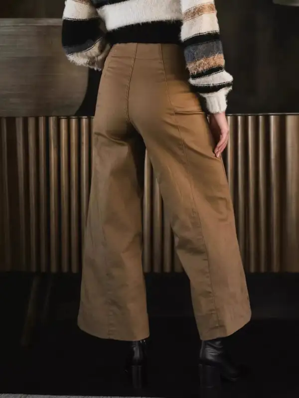 High Waist Wide Leg Cropped Pants