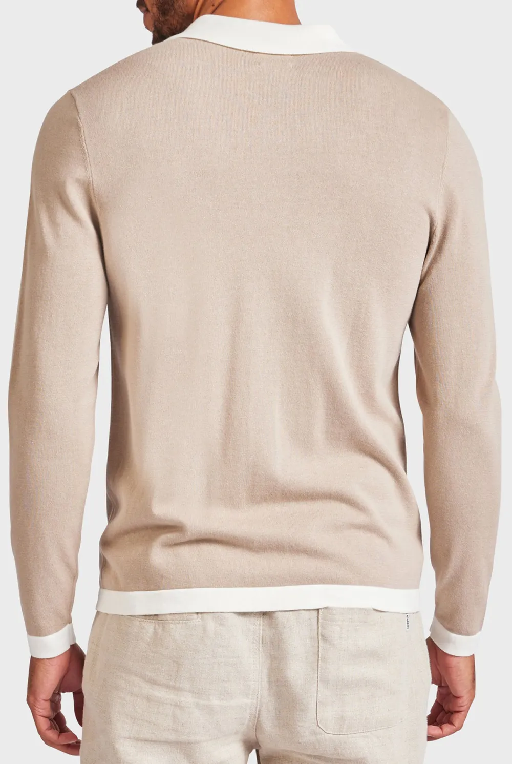 Jackson Stripe LS Knit Shirt-Oatmeal