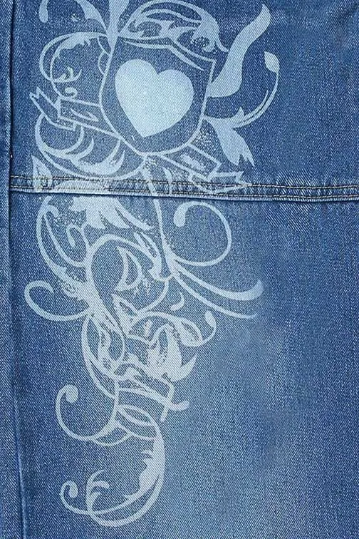 Distressed Pleated Loose Jeans