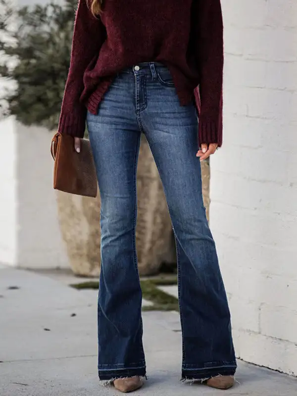 Flare Leg Stretch Denim Jeans
