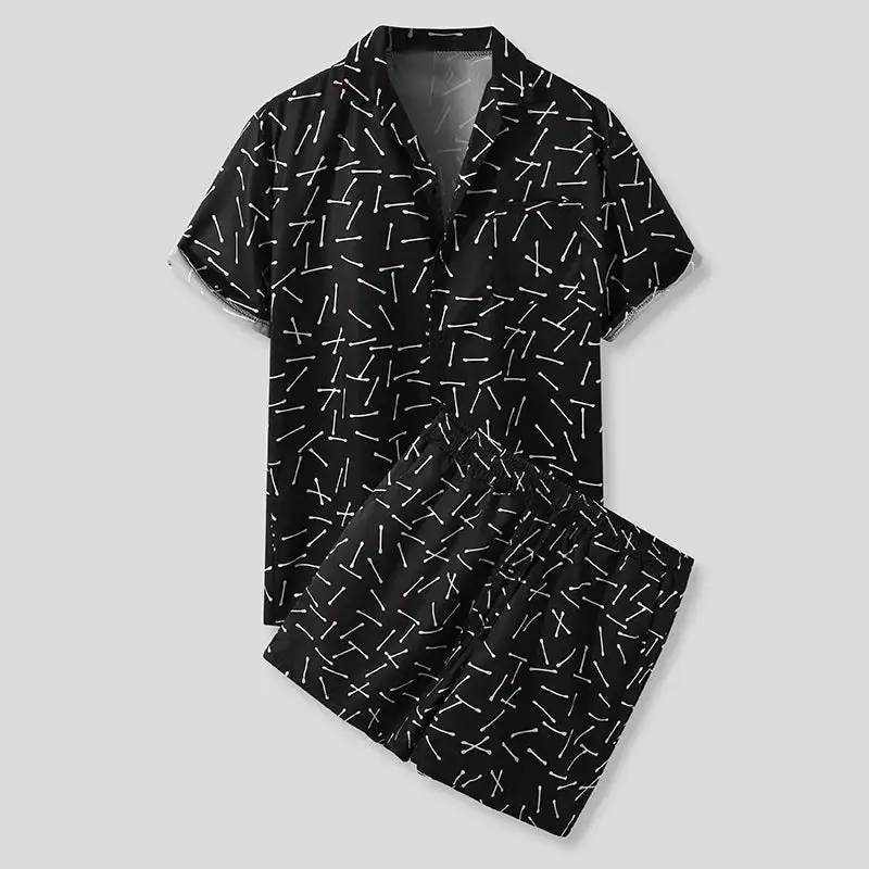 Button Up Shirt and Shorts Set