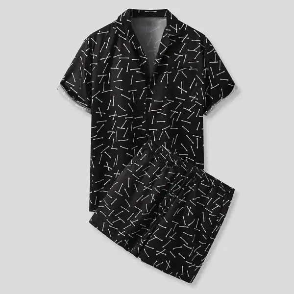 Button Up Shirt and Shorts Set