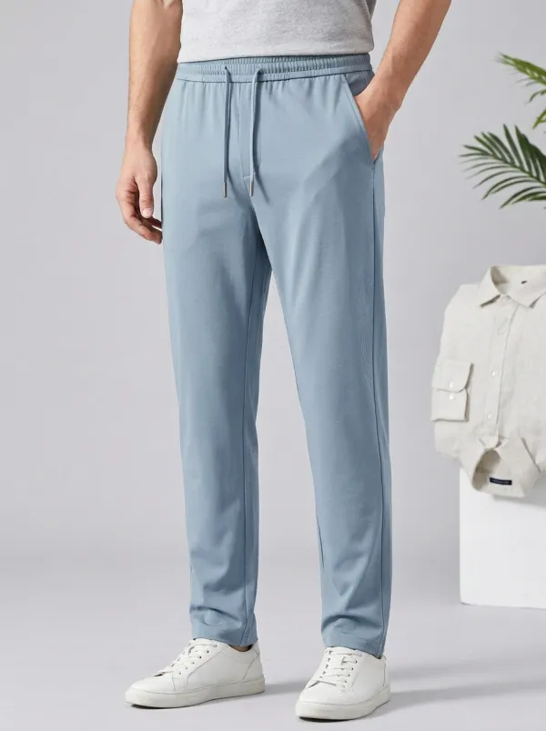 Outdoor-Inspired Geometric Ice Silk Utility Look Men's Ice Silk Casual Pants