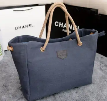 Korean-Inspired Canvas Shoulder Tote Minimalist Everyday Bag