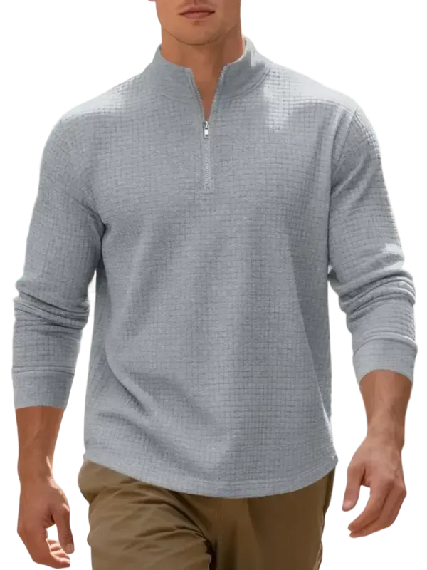 Men's regular fit solid color half-zip sweatshirt