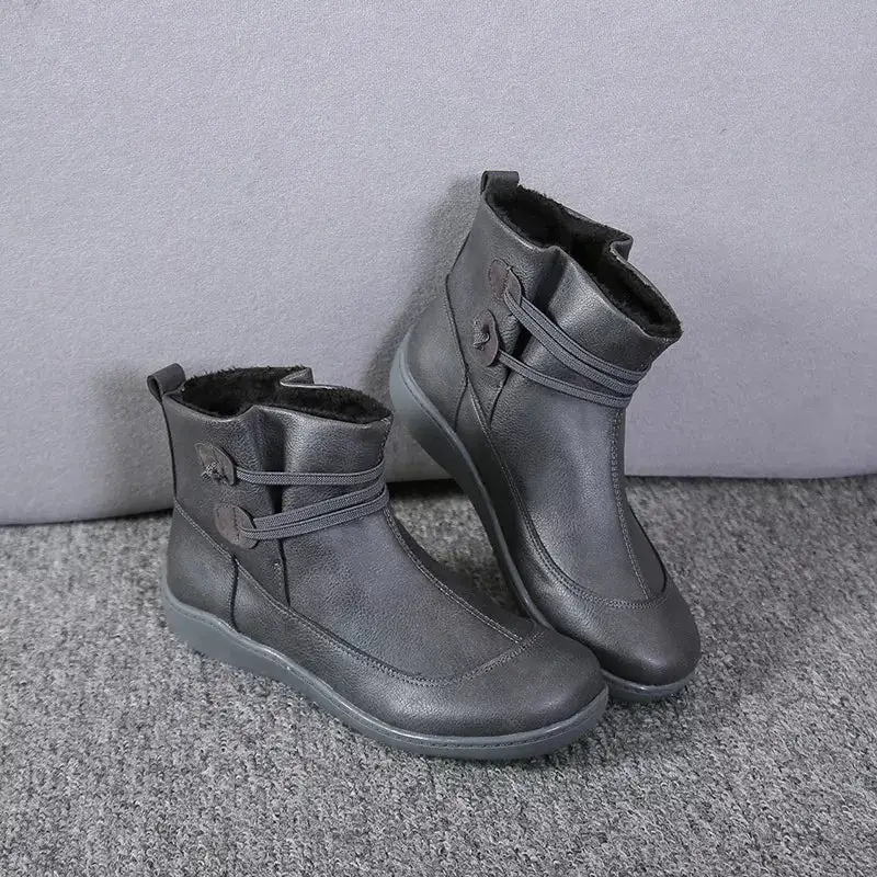 Button Detail Ankle Boots