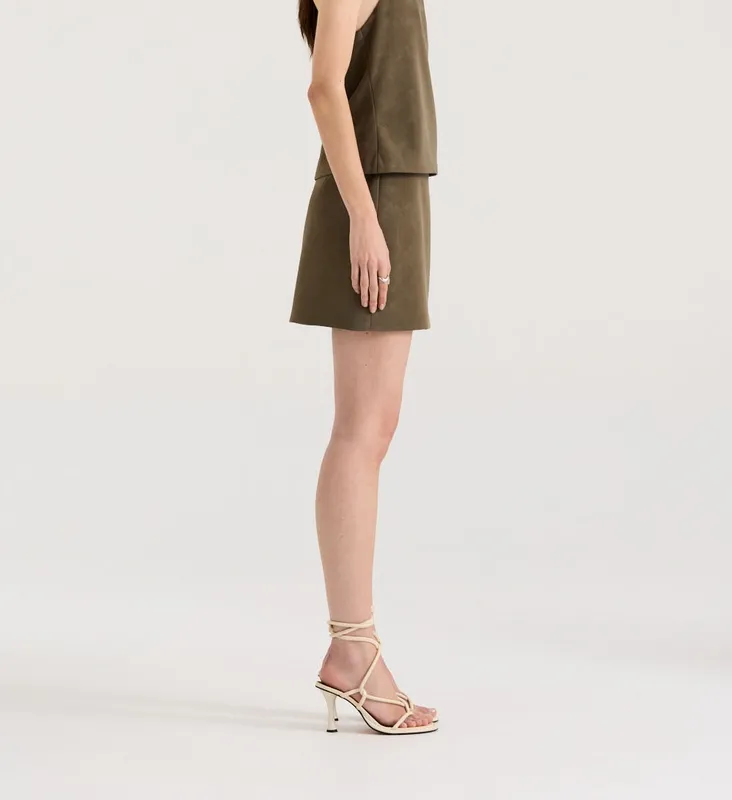 Stone Textured Low-Rise Mini Skirt