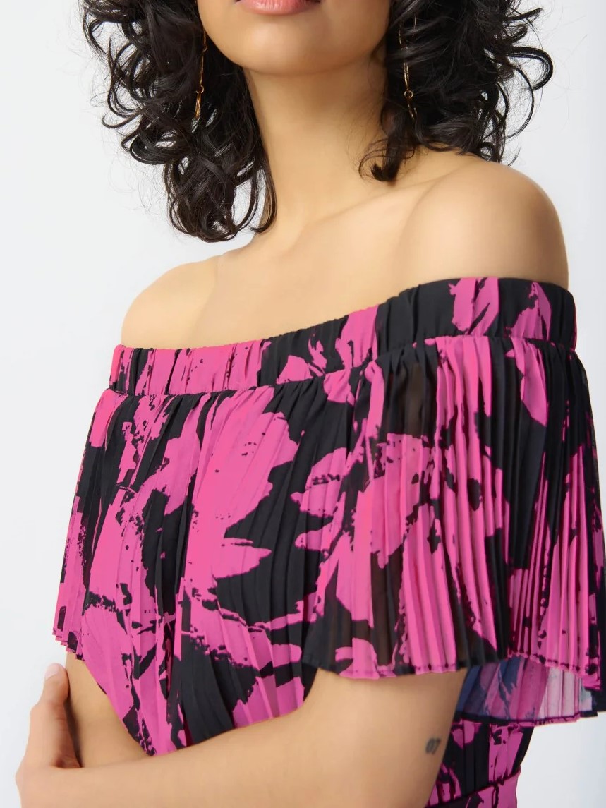 Off - Shoulder Floral High - Low Dress