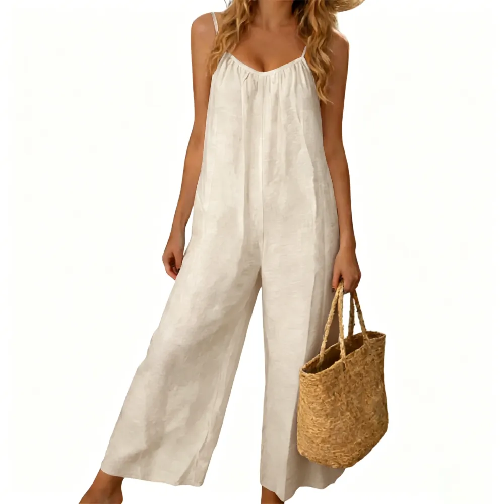 🔥Hot Sale💥-Women's Backless Spaghetti-Strap Jumpsuit🔥 (Sizes XS–5XL)