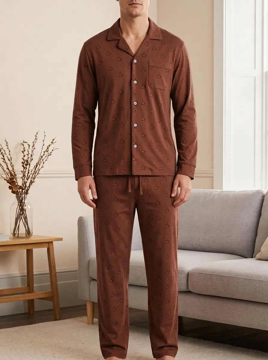 Refined Texture Classic Men's Pajama Set