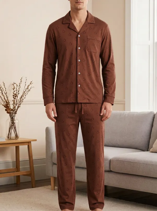 Refined Texture Classic Men's Pajama Set