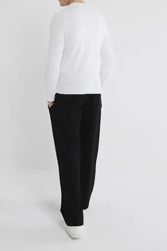 Men's White Slim Fit Checkerboard T-Shirt