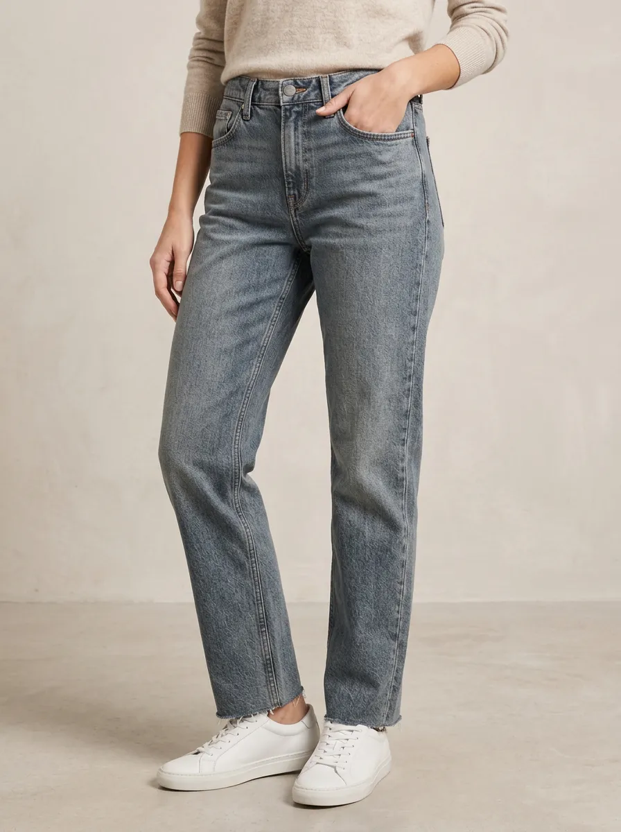 Everyday Denim with Raw Hem Detail