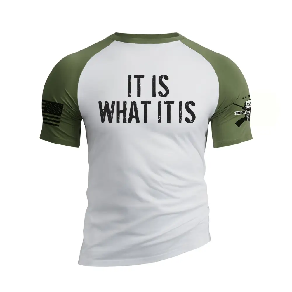 IT IS WHAT IT IS RAGLAN GRAPHIC TEE