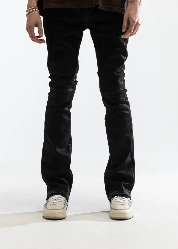 Shimmer Finish Stacked Jeans