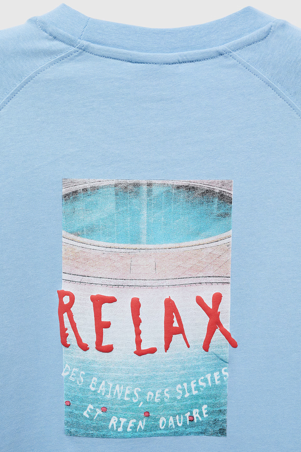 100% Cotton Sweatshirt With Printed Drawing