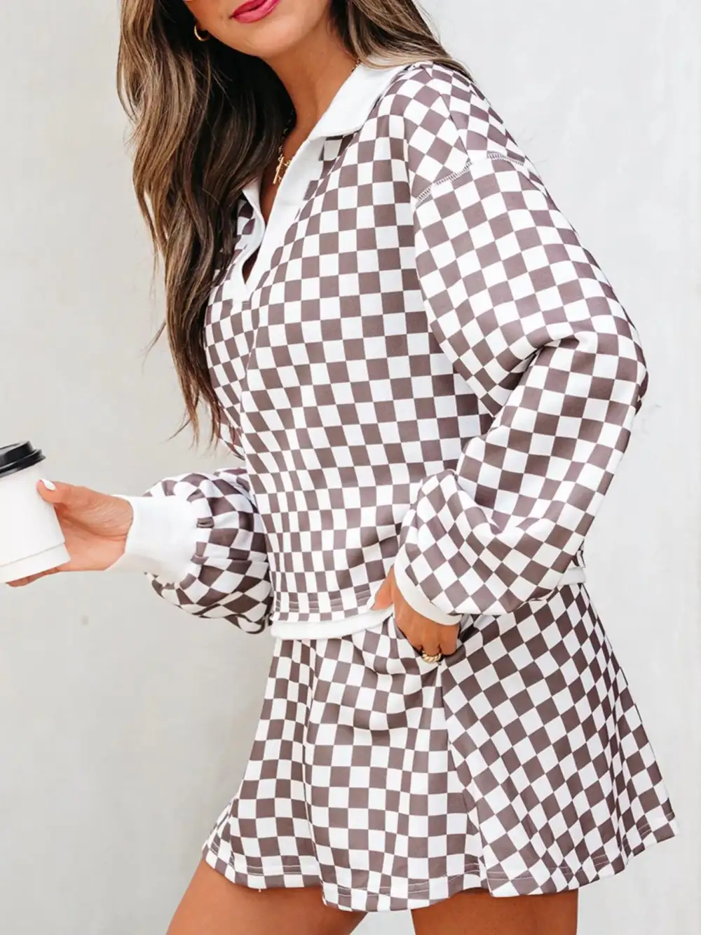 Tailored Collared Long Sleeve Detail Coordinated Set