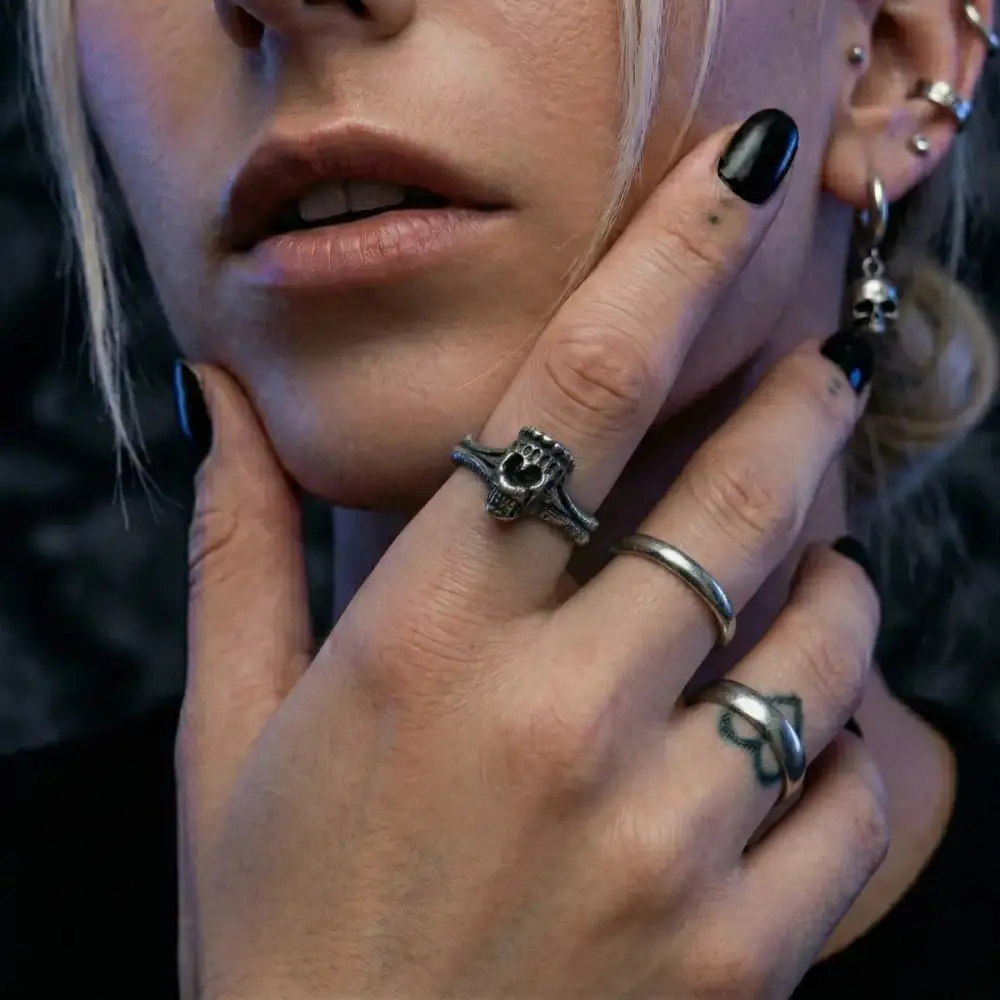 Men's Half Skull Ring