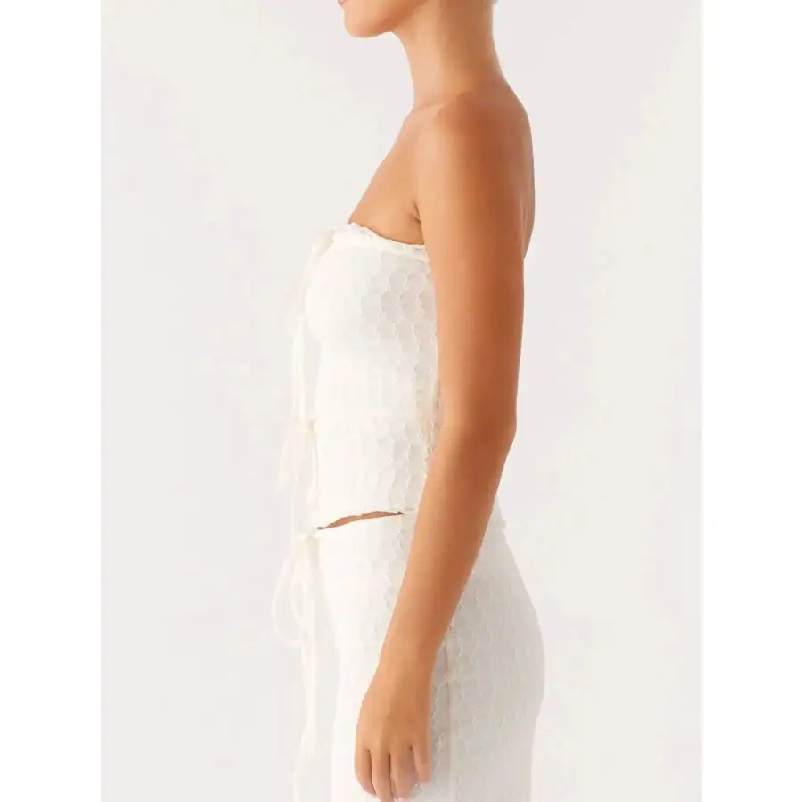 Tie Front Tube Top and Maxi Skirt Set
