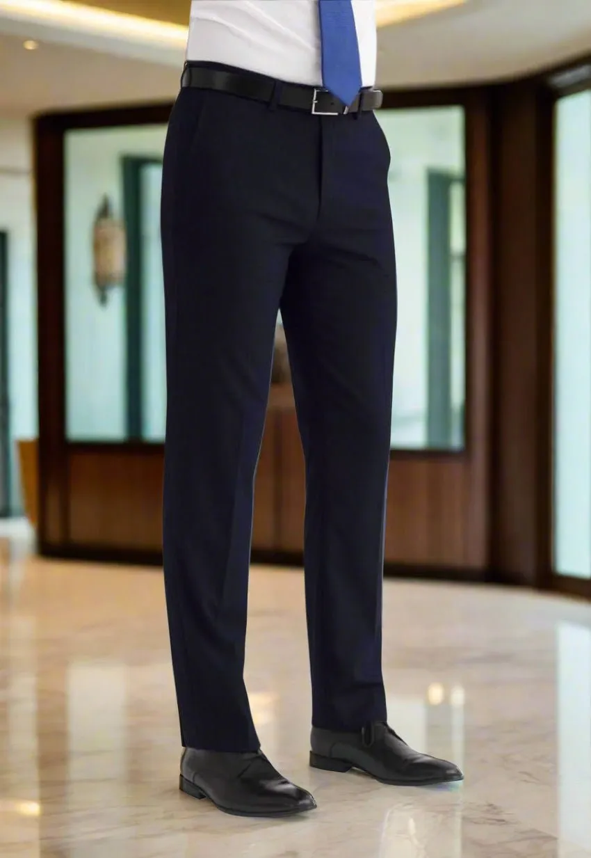 Men's Modern Tailored Fit Flat Front Suit Trousers