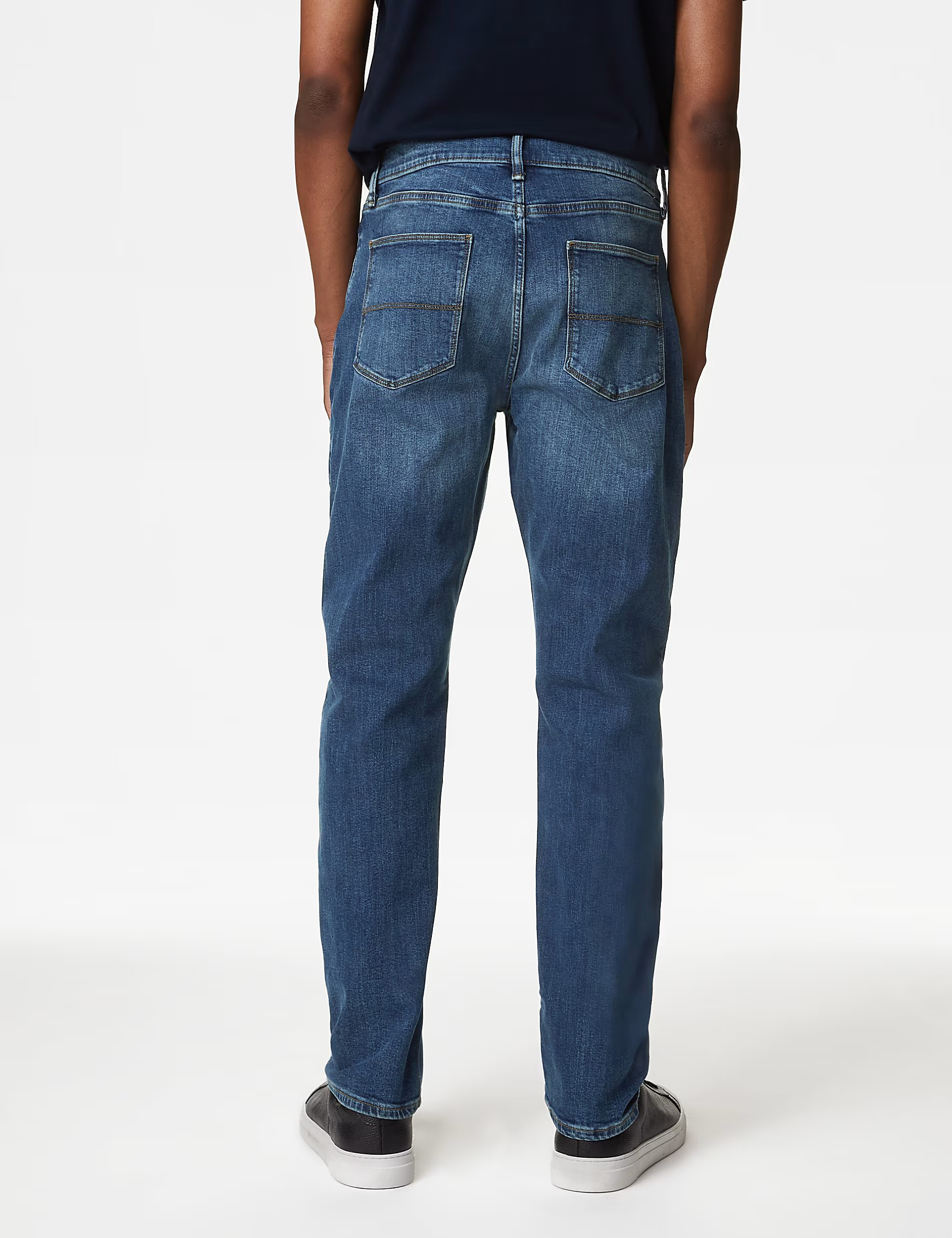 Men's Black Loose Fit Stretch Casual Jeans