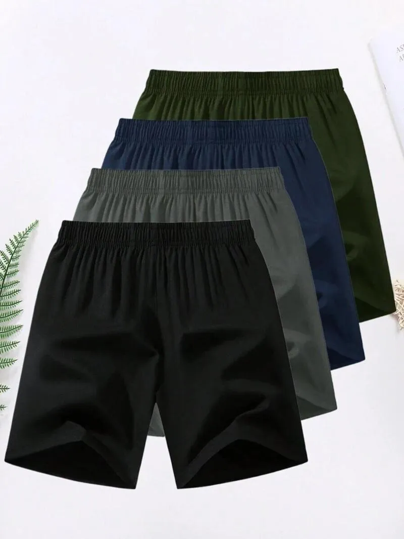 Men's Solid Color Zipper Pocket Shorts