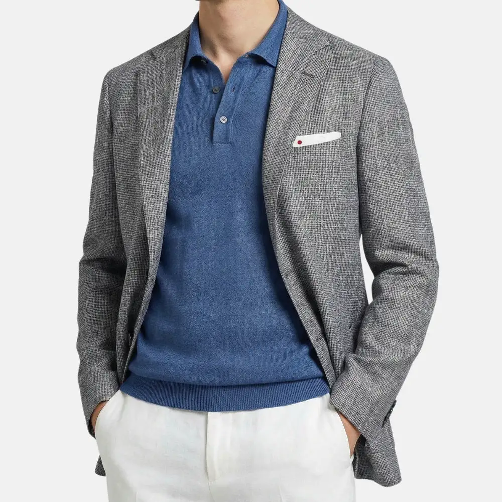 Refined Cashmere Wool Silk Blazer Jacket