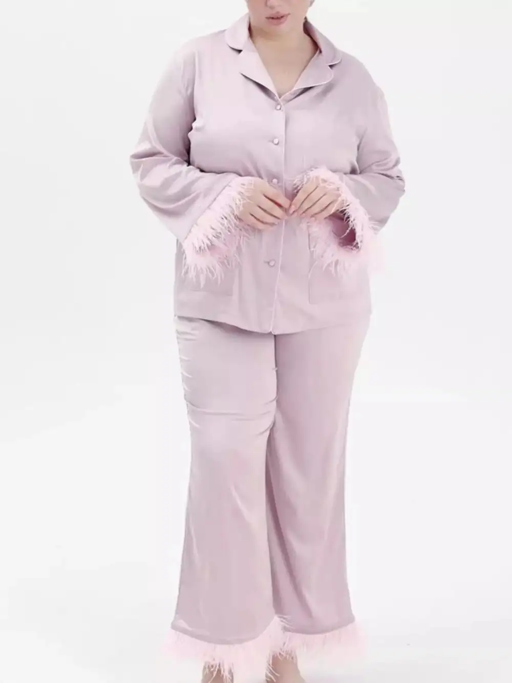 Tassel Cuffs Comfortable Everyday Pajama Set