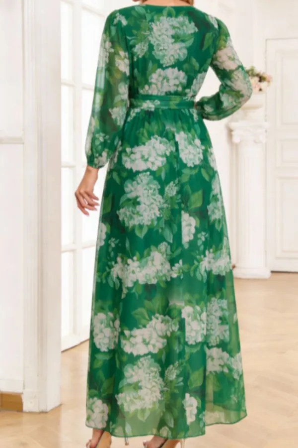Floral Printed Long Sleeve Maxi Dress