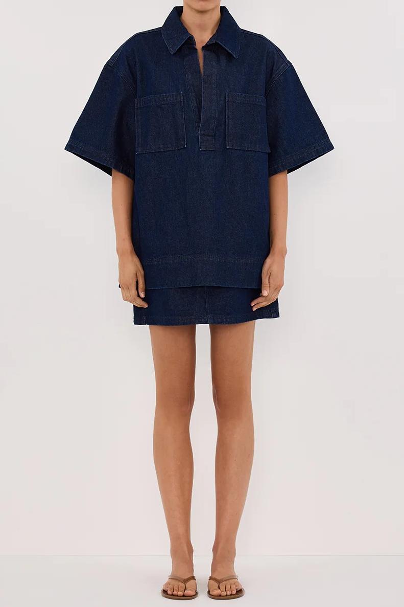 INDIGO DENIM MINI SKIRT