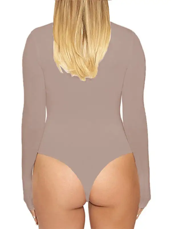 Bottoming Tops Long Sleeved Tight Fitting Jumpsuit