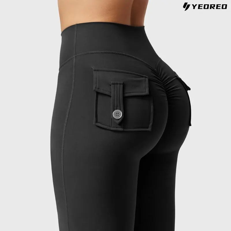 Flare Leggings with Pockets Butt-Lifting | High-Waist | Breathable | Four-Way Stretch | Squat-Proof