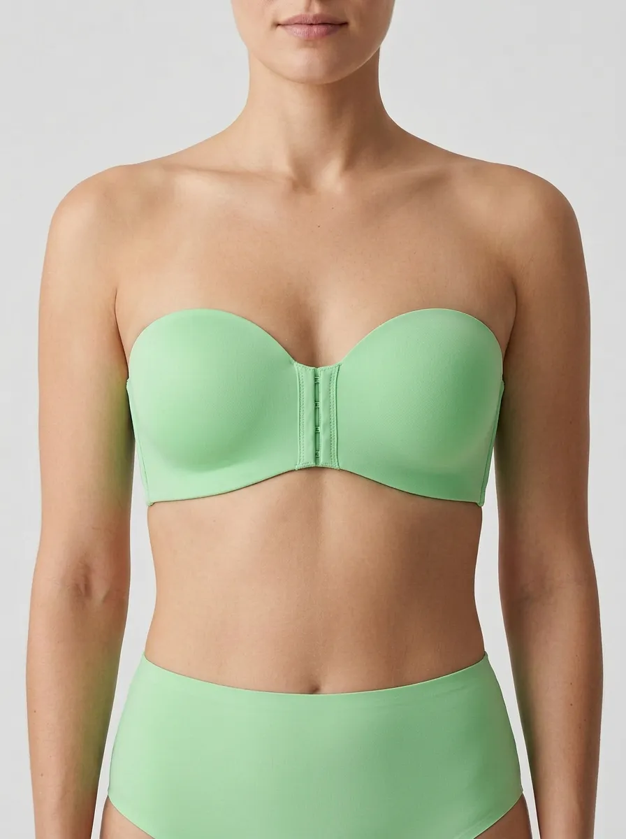 Women's Molded-Cup Seamless Front-Closure Strapless Bra