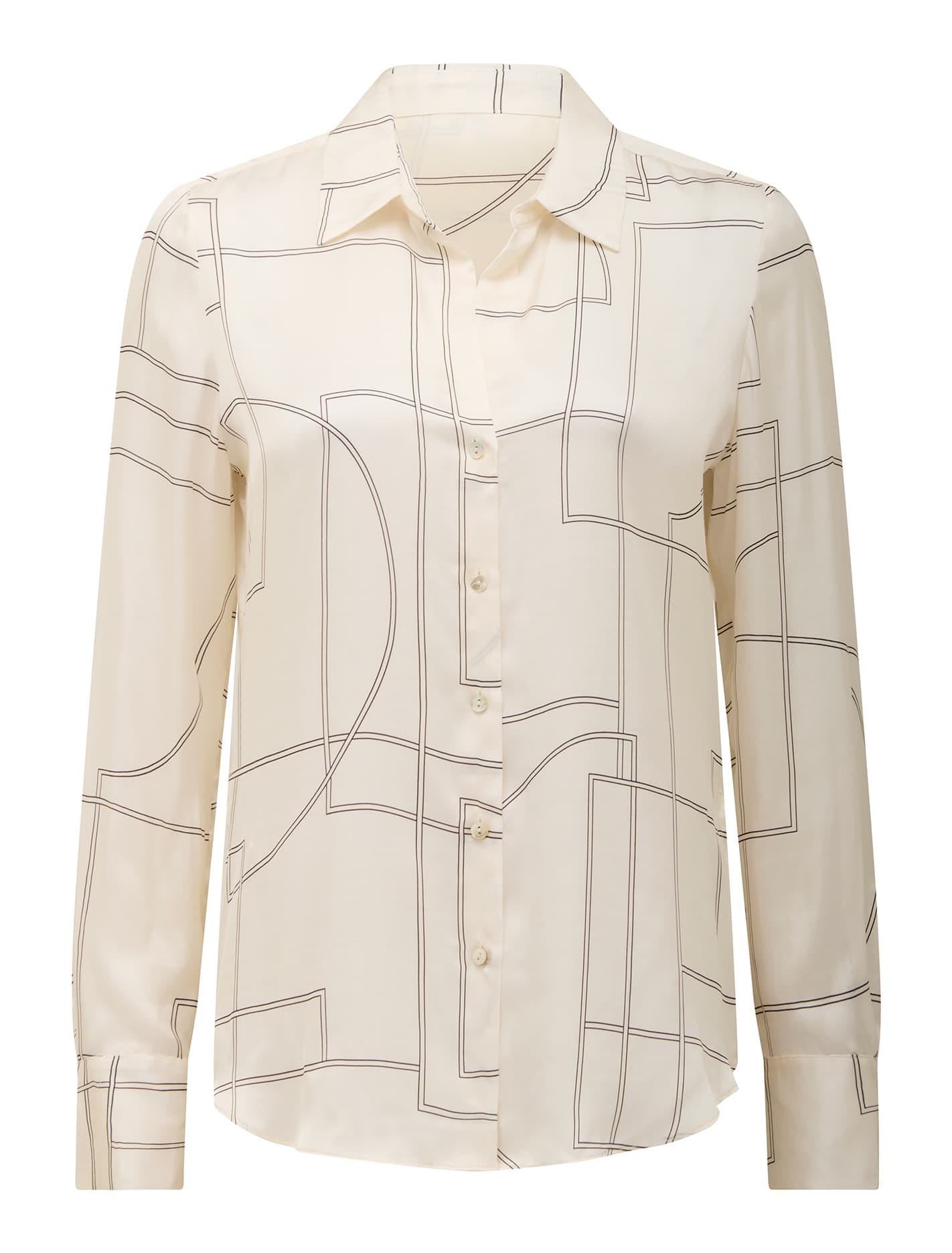 Notched Neck Satin Shirt