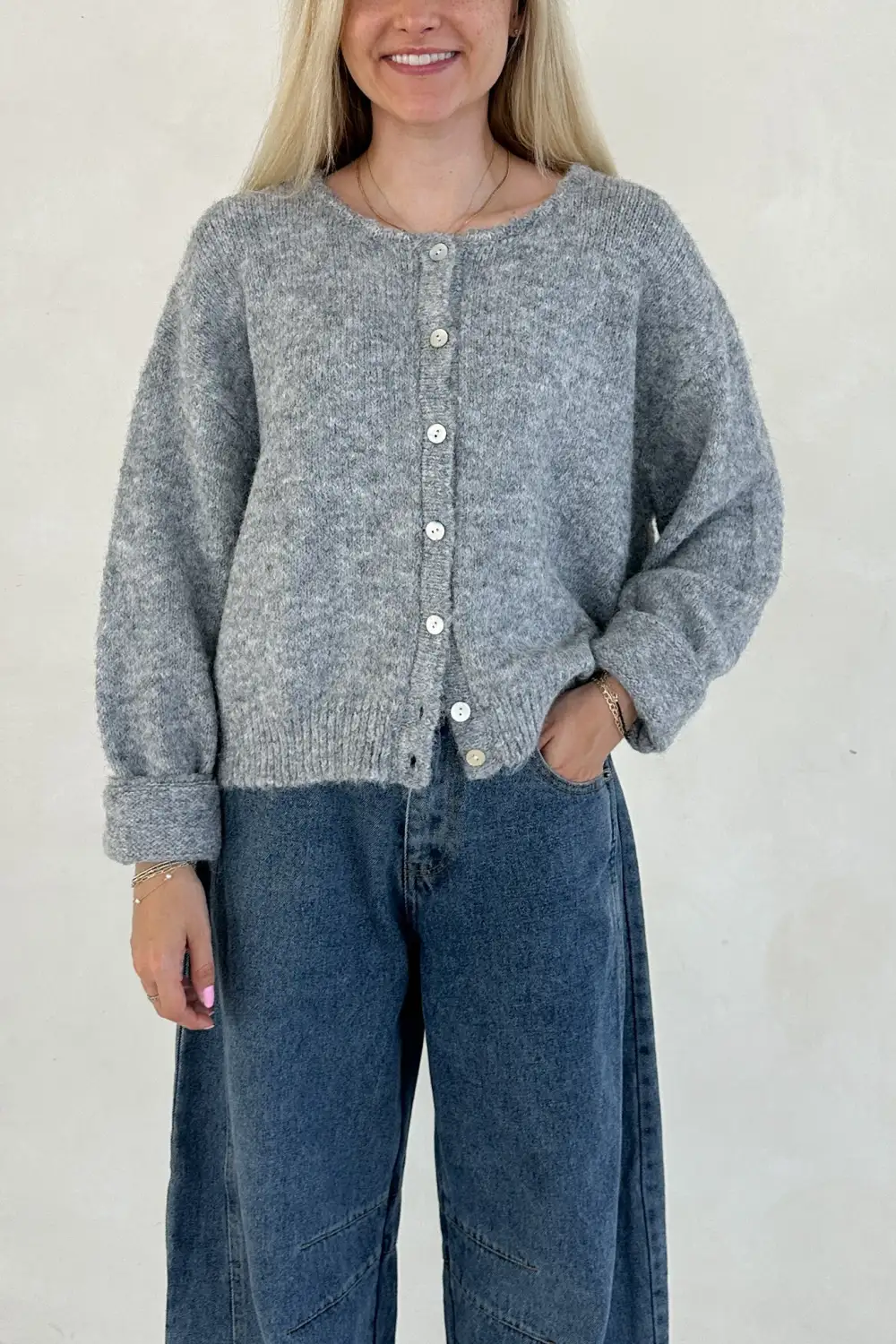 Soft Drape Soft Button Front Cardigan