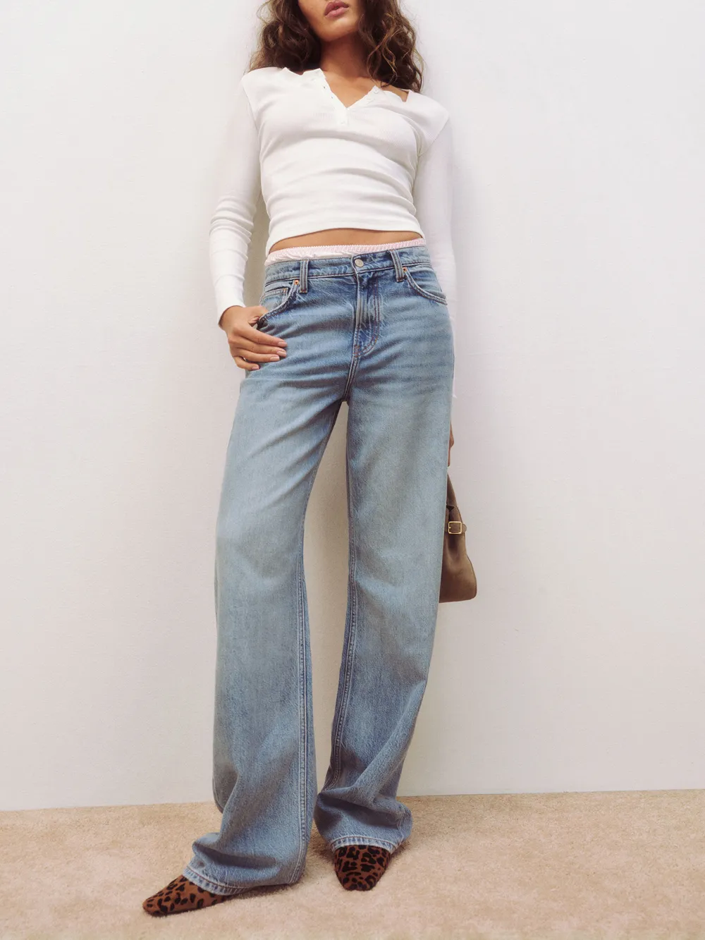 Button Front Cropped Henley Top