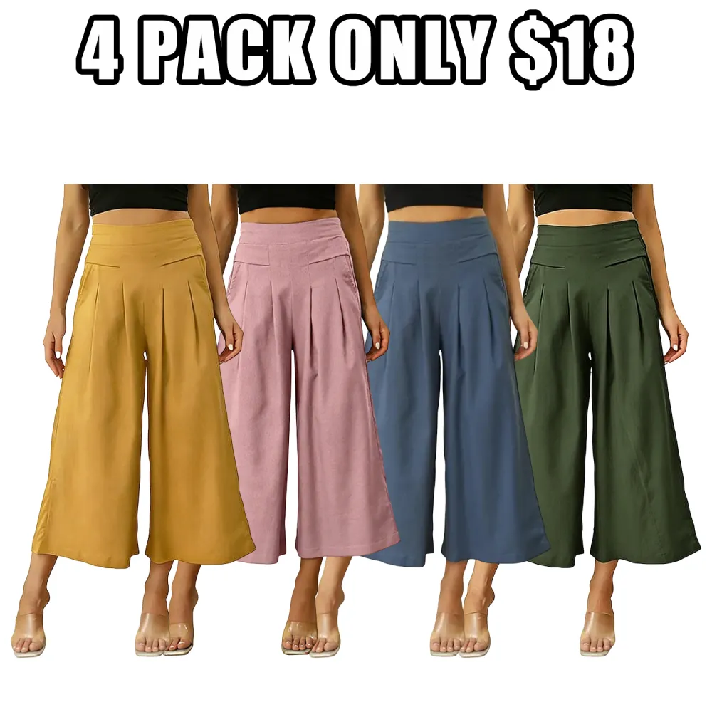 Women's Cotton-Linen Wide-Leg Pants