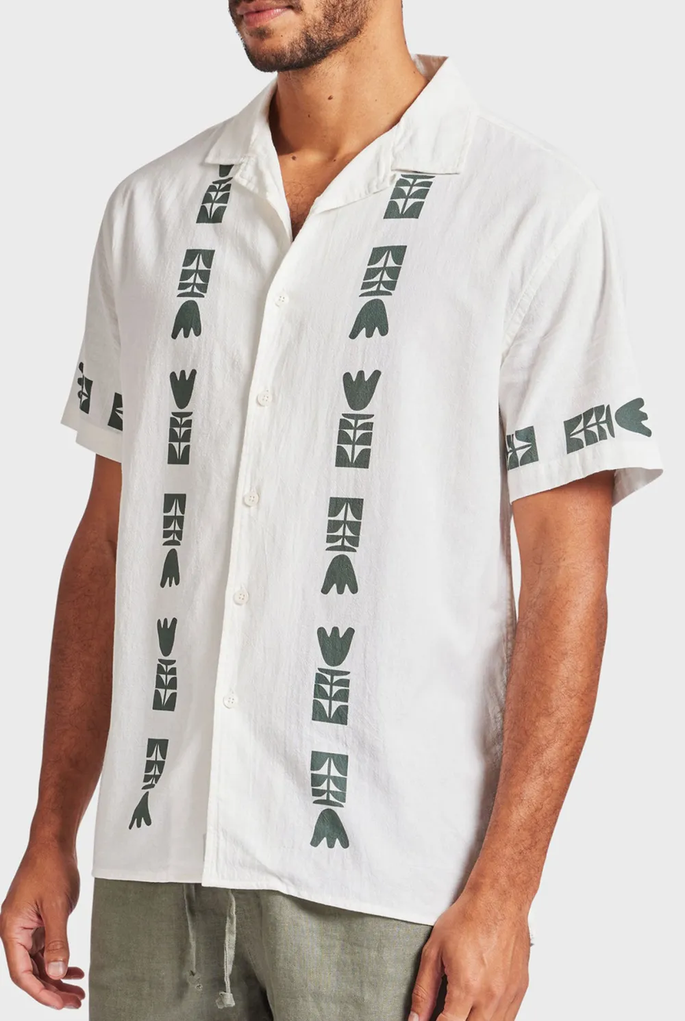 Kemp Short Sleeve Shirt- Navy/white