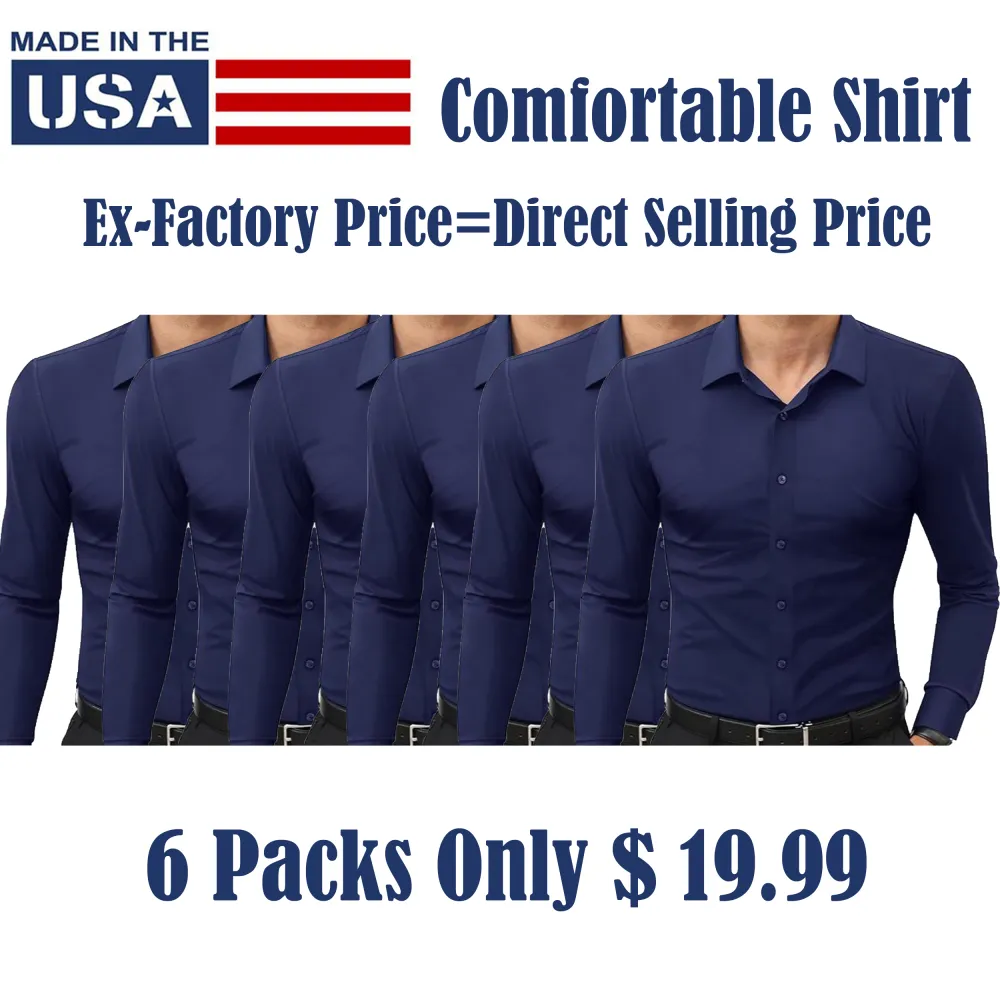 ✨ Dress Shirts – 16-Way Stretch | Slim Fit | Wrinkle-Free | Traveler Essential