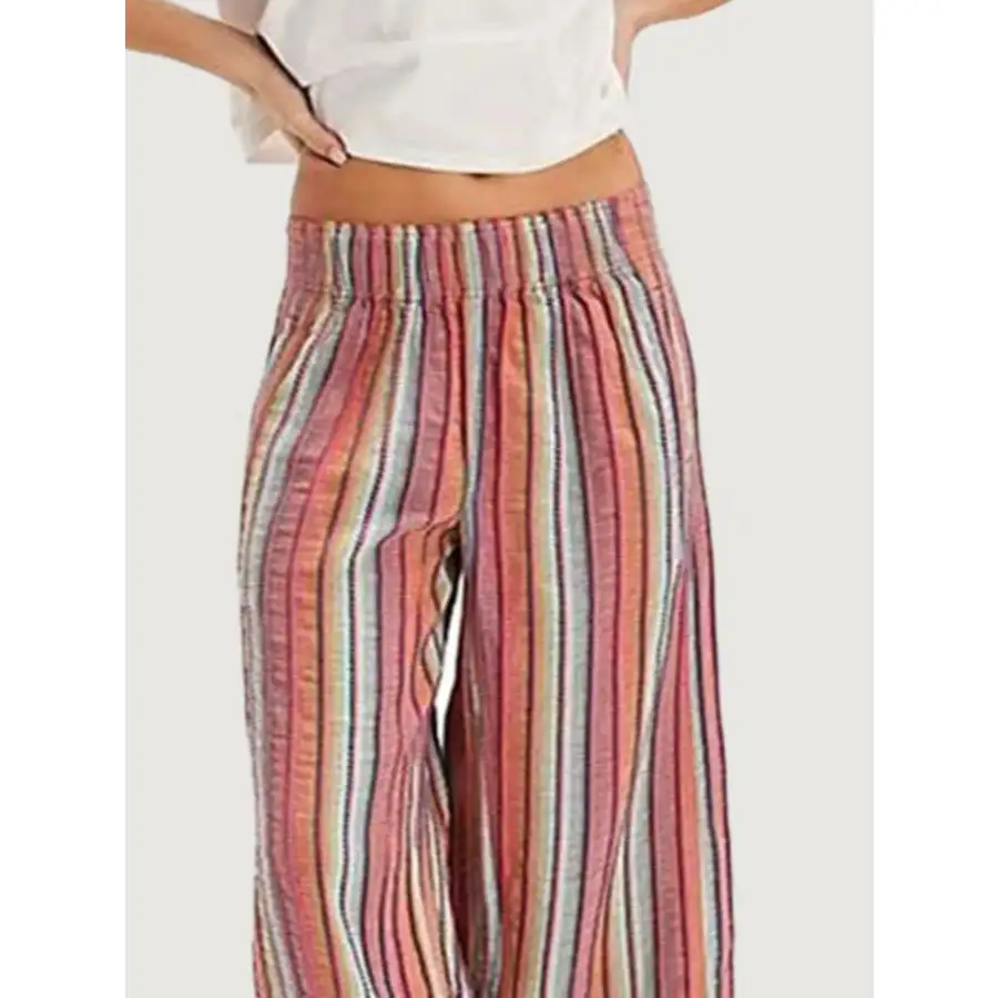 Casual Striped Wide Leg Pants