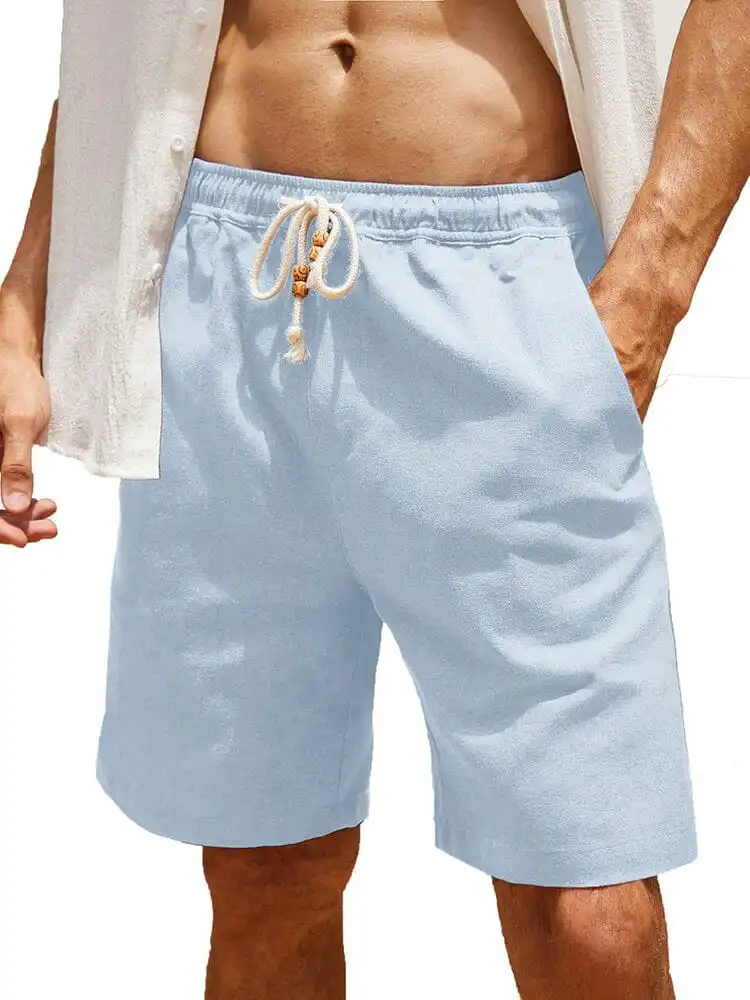 Men's Casual Elastic Waist Linen Casual Shorts