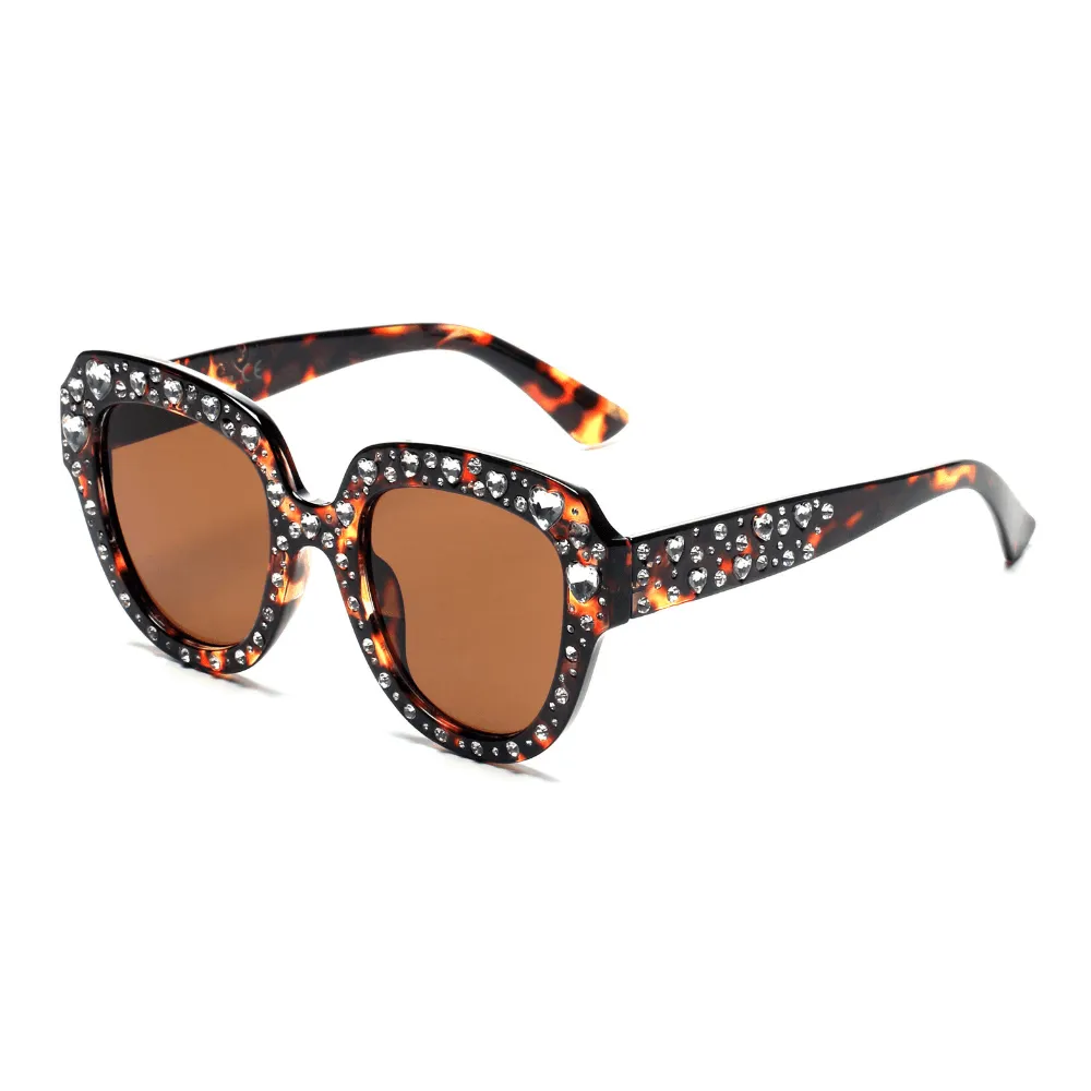 Polished Cat Eye Round Frame Sunglasses