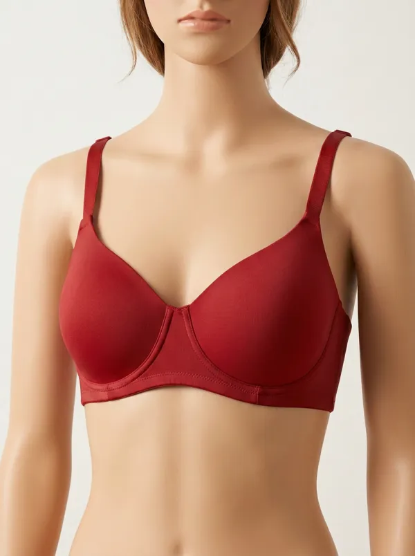 Women's Solid Pink Minimalist Underwire Bra Top