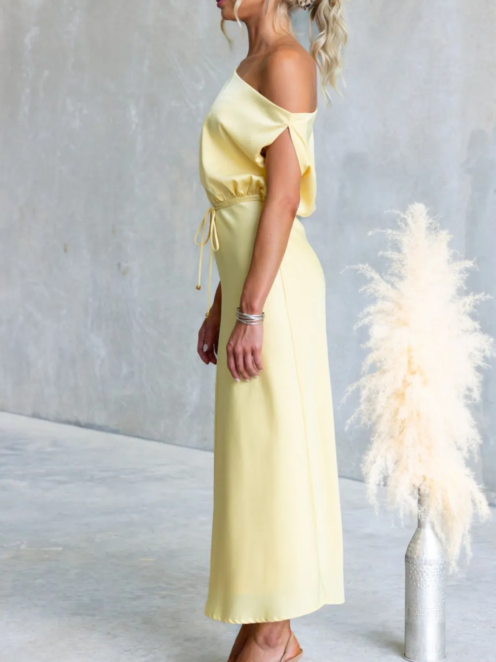 Shoulder Midi Dress