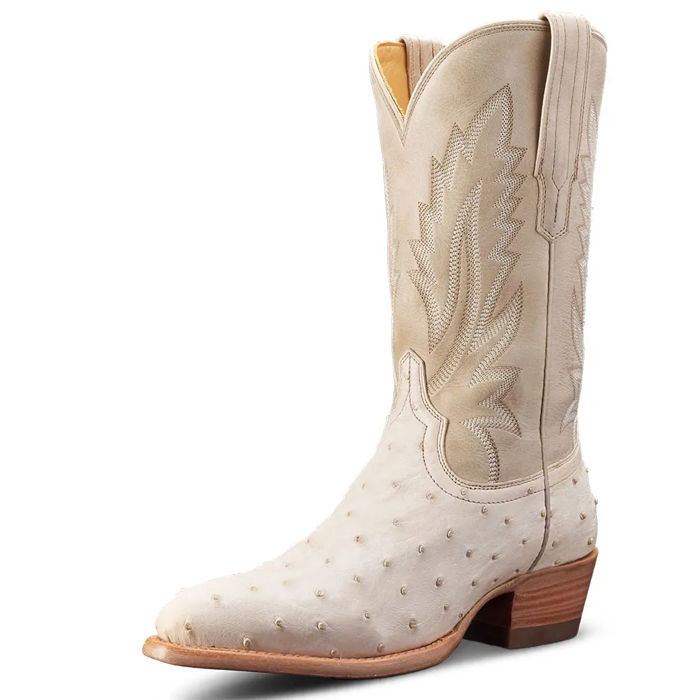 Faux-Leather Embroidered Block-Heel Platform Mid-Calf Boots
