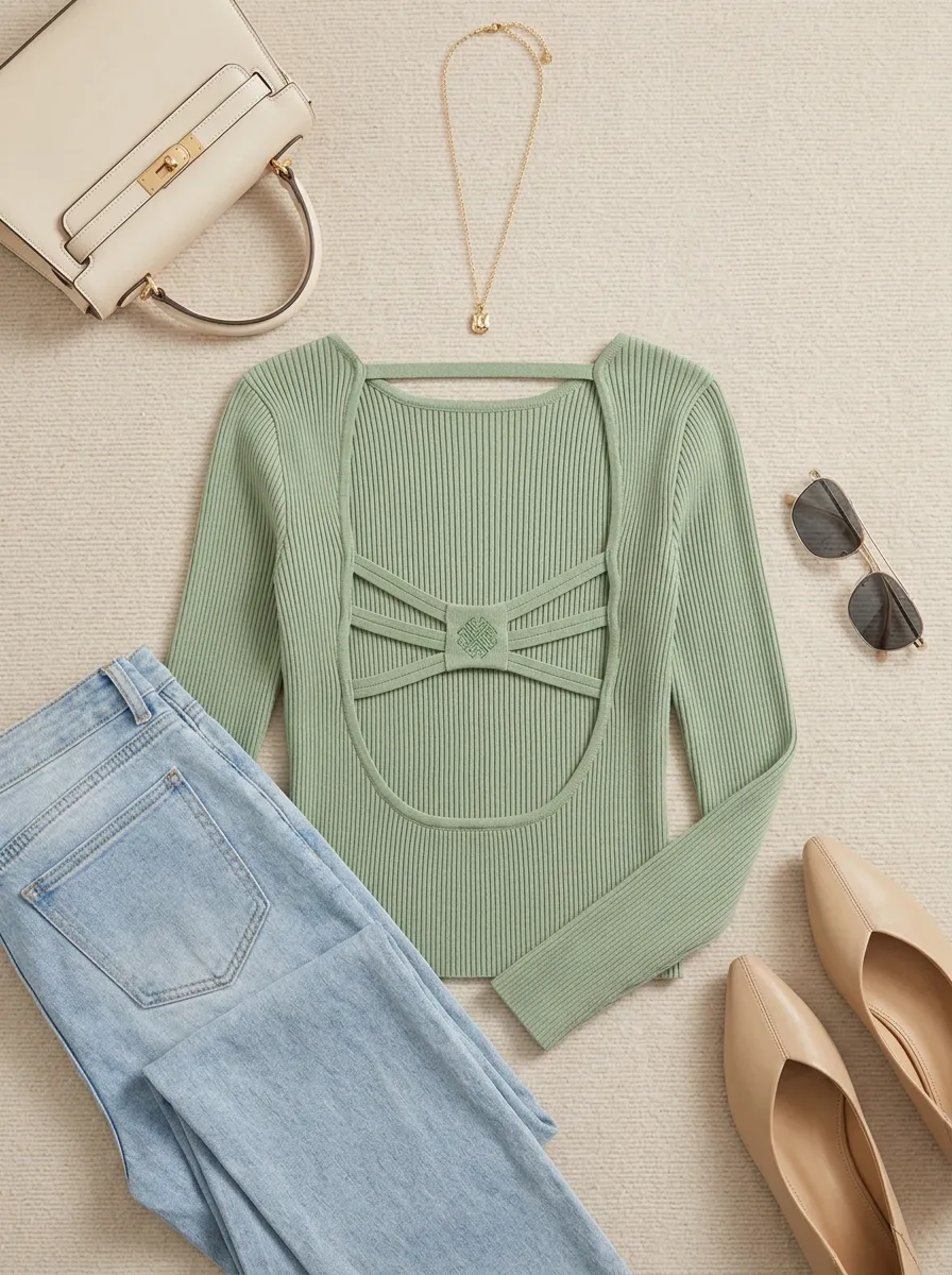Women's Minimal Ribbed Open Back Camisole