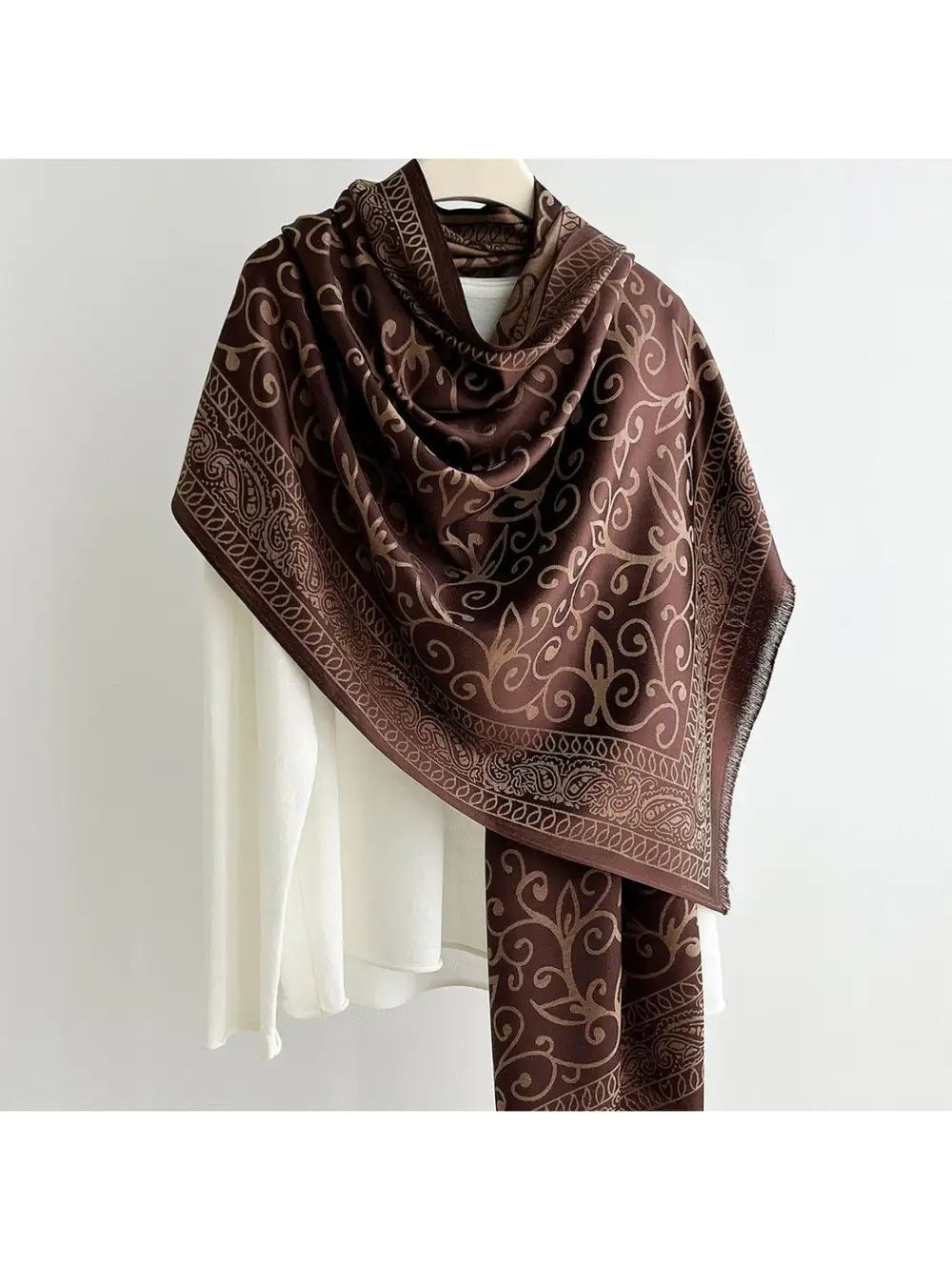 Summer Scrollwork Print Scarf Wrap