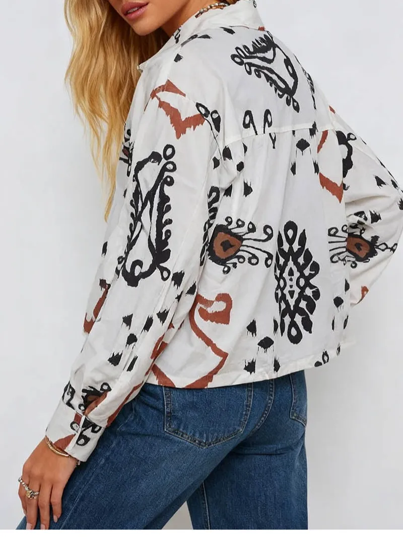 Boho Button Down Long Sleeves Shirt