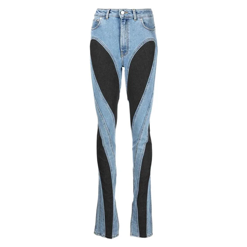 Girl Two-Tone High Waist Jeans