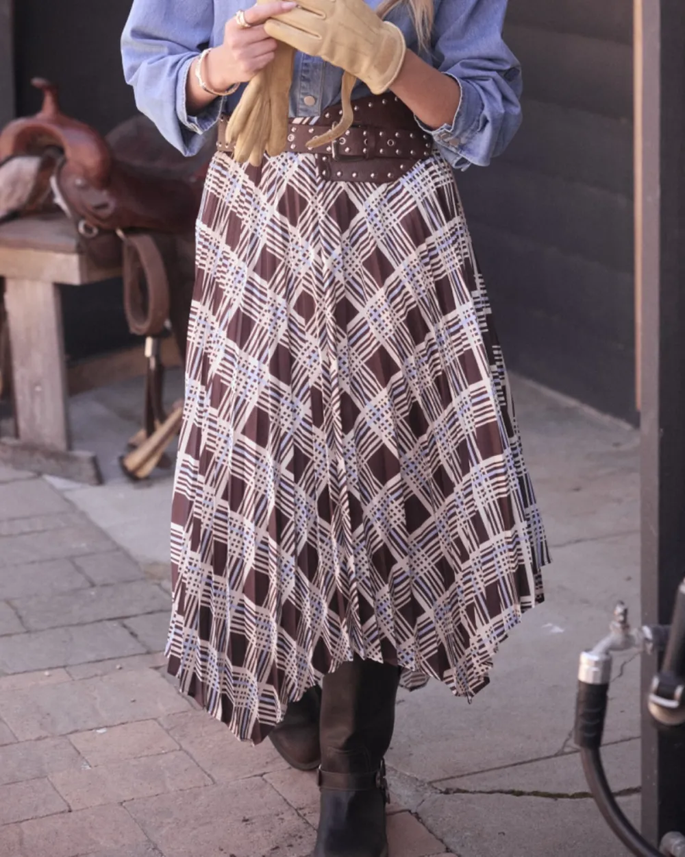Handkerchief Plaid Skirt